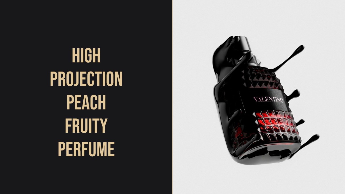 high projection peach fruity perfume